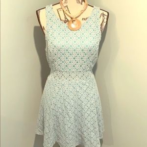 Mudd lace overlay sleeveless dress. Baby blue JR L